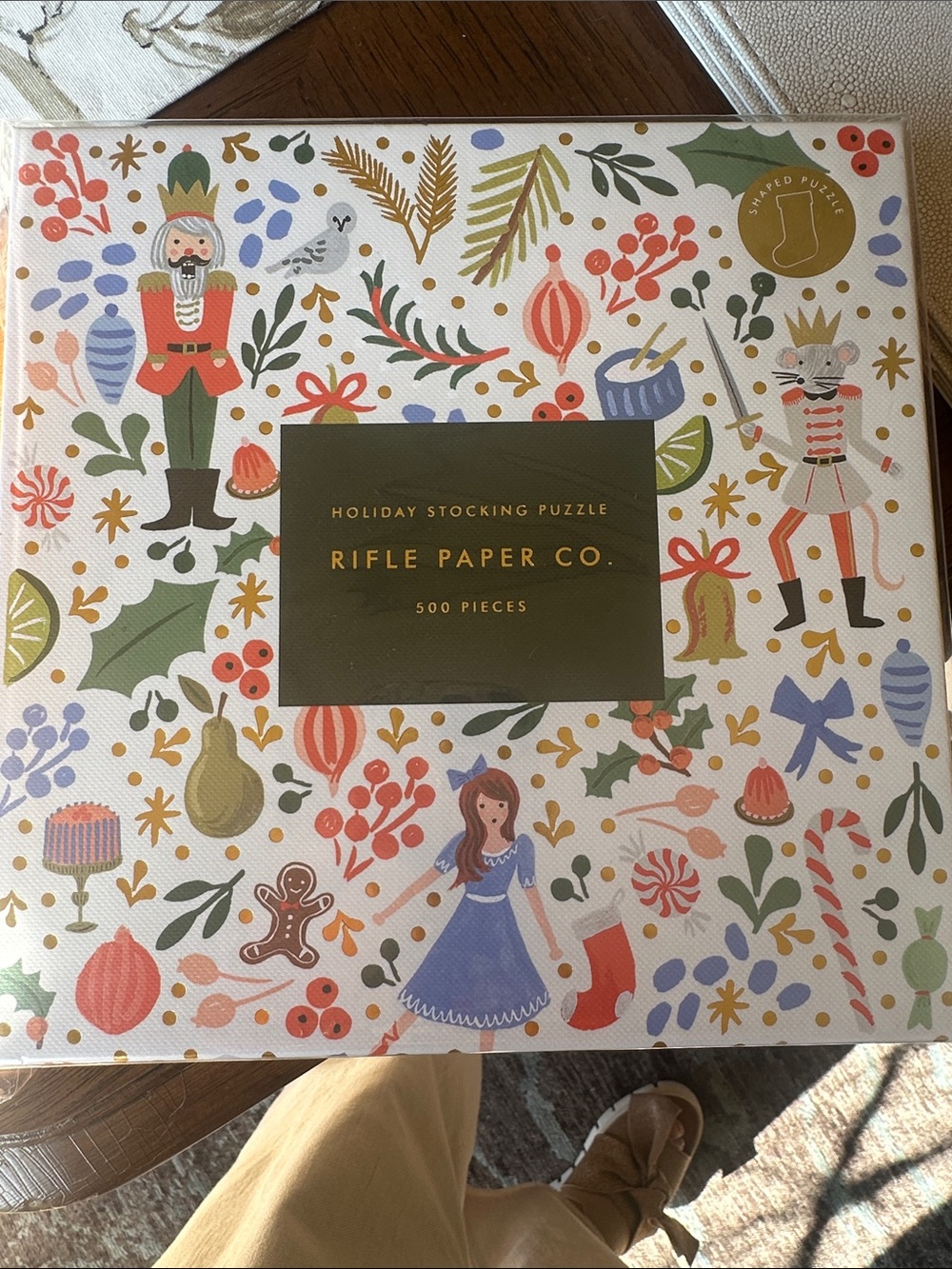 Rifle Paper Co. NWTFestive Holiday Stocking Puzzle — Red, Green,Blue, Gold, Pink